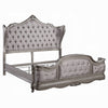 Ari King Bed | Wingback | Taupe Gray Velvet Upholstery | Traditional