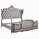 Ari King Bed | Wingback | Taupe Gray Velvet Upholstery | Traditional
