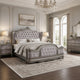 Ari King Bed | Wingback | Taupe Gray Velvet Upholstery | Traditional