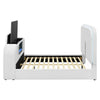 Kery King LED Bed | TV Cabinet | Fireplace | White Teddy Sherpa Upholstery