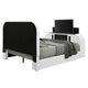 Kery King LED Bed | TV Cabinet | Fireplace | White Teddy Sherpa Upholstery