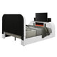 Kery King LED Bed | TV Cabinet | Fireplace | White Teddy Sherpa Upholstery
