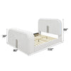 Kery King LED Bed | TV Cabinet | Fireplace | White Teddy Sherpa Upholstery