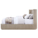 Dery King Bed | Wingback | Vertical Reeds | Plinth Base | Light Oak Brown