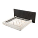Jeh King Low Platform Bed | Fluted Headboard | Beige Linen | Espresso Brown