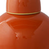 Decorative Ginger Jar with Dome Lid | Orange Glazed Ceramic | 11"