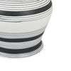 Decorative Ginger Jar with Lid | Black & White Striped Ceramic | 12"