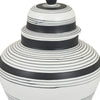 Decorative Ginger Jar with Lid | Black & White Striped Ceramic | 12"
