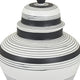 Decorative Ginger Jar with Lid | Black & White Striped Ceramic | 12"