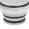 Decorative Ginger Jar with Lid | Black & White Striped Ceramic | 12"