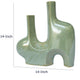 Decorative Vase | Dual Neck Sculptural Art | Sage Green Ceramic | 14"