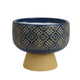Hea Decorative Planter | Blue Gold Moroccan Pattern Footed Bowl | 9"