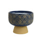 Hea Decorative Planter | Blue Gold Moroccan Pattern Footed Bowl | 9"