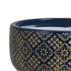 Hea Decorative Planter | Blue Gold Moroccan Pattern Footed Bowl | 9"