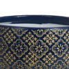 Hea Decorative Planter | Blue Gold Moroccan Pattern Footed Bowl | 9"
