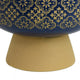 Hea Decorative Planter | Blue Gold Moroccan Pattern Footed Bowl | 9"