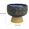 Hea Decorative Planter | Blue Gold Moroccan Pattern Footed Bowl | 9"
