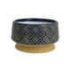 Hea Decorative Planter | Blue Gold Moroccan Pattern Footed Bowl | 10"