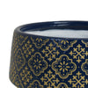 Hea Decorative Planter | Blue Gold Moroccan Pattern Footed Bowl | 10"