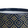 Hea Decorative Planter | Blue Gold Moroccan Pattern Footed Bowl | 10"