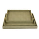 Koi 3pc Nested Serving Tray Set | Faux Shagreen Texture | Sage Green Décor