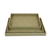 Koi 3pc Nested Serving Tray Set | Faux Shagreen Texture | Sage Green Décor