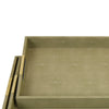 Koi 3pc Nested Serving Tray Set | Faux Shagreen Texture | Sage Green Décor