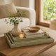 Koi 3pc Nested Serving Tray Set | Faux Shagreen Texture | Sage Green Décor