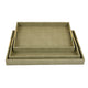 Koi 3pc Nested Serving Tray Set | Faux Shagreen Texture | Sage Green Décor