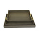Koi 3pc Nested Serving Tray Set | Faux Shagreen Texture | Bronze Décor