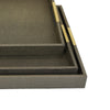 Koi 3pc Nested Serving Tray Set | Faux Shagreen Texture | Bronze Décor