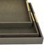 Koi 3pc Nested Serving Tray Set | Faux Shagreen Texture | Bronze Décor
