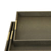 Koi 3pc Nested Serving Tray Set | Faux Shagreen Texture | Bronze Décor