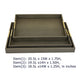 Koi 3pc Nested Serving Tray Set | Faux Shagreen Texture | Bronze Décor
