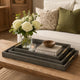 Koi 3pc Nested Serving Tray Set | Faux Shagreen Texture | Bronze Décor