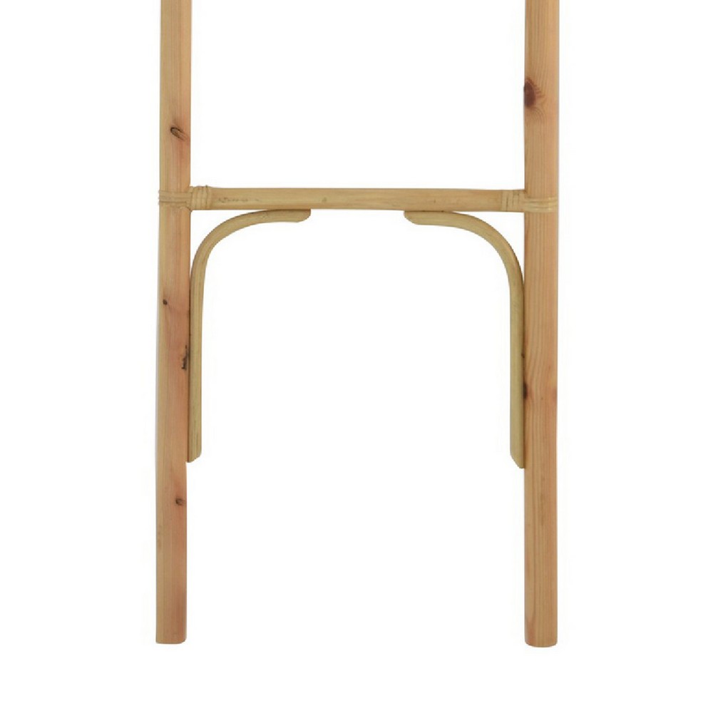 Kinu Decorative Ladder Rack with Round Top | Natural Brown Fiber | 72"
