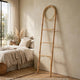 Kinu Decorative Ladder Rack with Round Top | Natural Brown Fiber | 72"