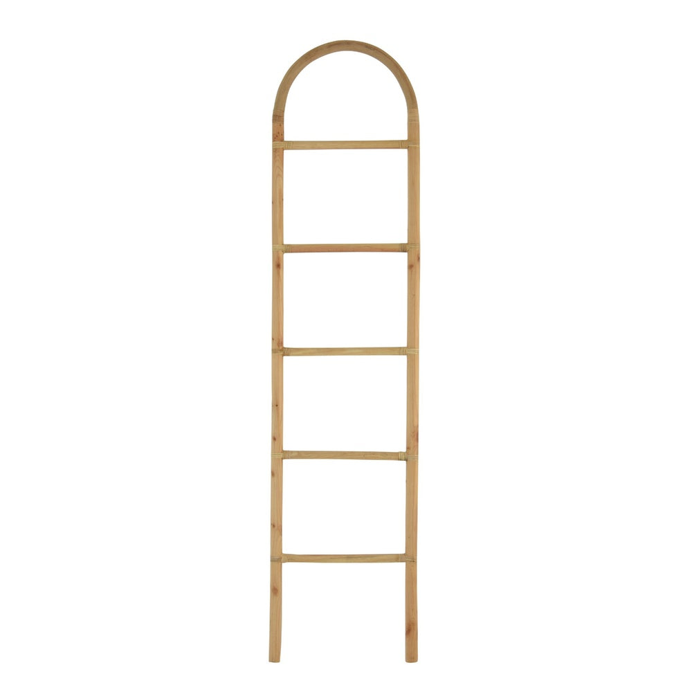Kinu Decorative Ladder Rack with Arch Top | Natural Brown Wood | 72"