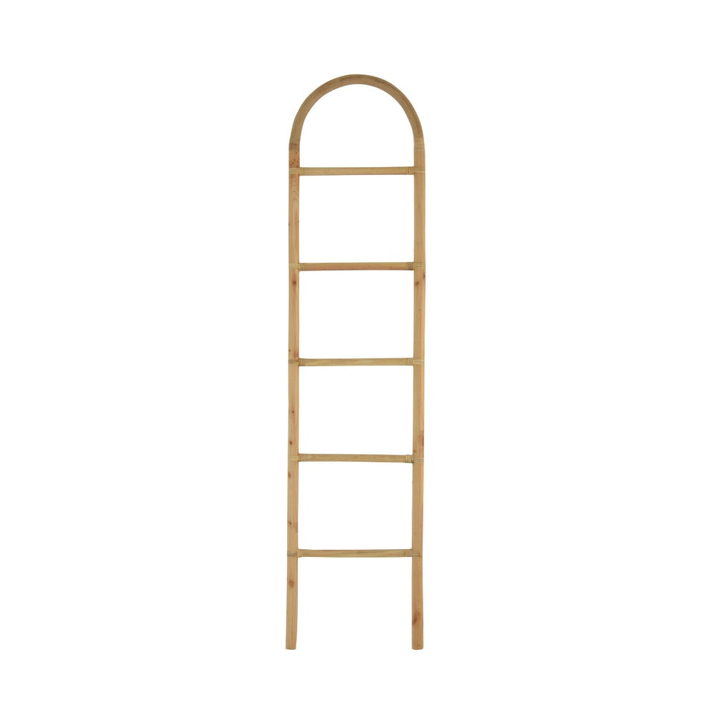 Kinu Decorative Ladder Rack with Arch Top | Natural Brown Wood | 72"