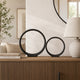 Circular Ring Sculpted Tabletop Décor Set of 2 | Matte Black Metal