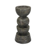 Tabletop Pillar Décor | Stacked Totem Style | Brown Resin | 13"