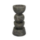 Tabletop Pillar Décor | Stacked Totem Style | Brown Resin | 13"