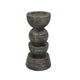 Tabletop Pillar Décor | Stacked Totem Style | Brown Resin | 13"