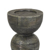 Tabletop Pillar Décor | Stacked Totem Style | Brown Resin | 13"