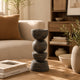 Tabletop Pillar Décor | Stacked Totem Style | Brown Resin | 13"
