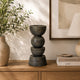 Tabletop Pillar Décor | Stacked Totem Style | Brown Resin | 13"