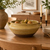 Decorative Serving Bowl | 2 Tone Rustic Brown Glazed Ceramic | 11"
