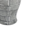 Loi Temple Jar with Lid | Black White Grid Pattern Ceramic | 17" Decor