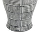 Loi Temple Jar with Lid | Black White Grid Pattern Ceramic | 17" Decor