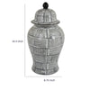Loi Temple Jar with Lid | Black White Grid Pattern Ceramic | 17" Decor